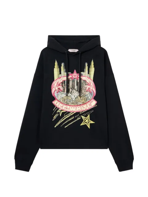 Off-White Big Frame World graphic-print hoodie Black 44MBB12MZ26F005001