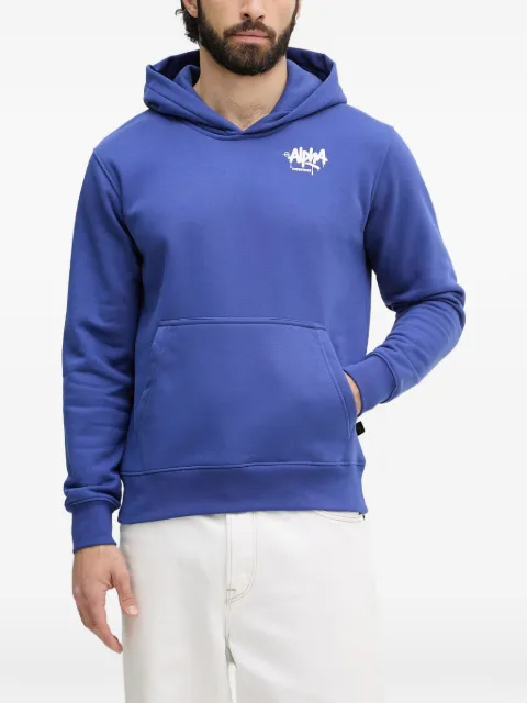 Alpha Industries Alpha Signature logo-print hoodie Blue 266350