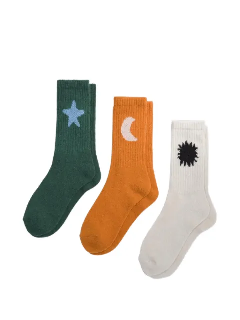 Vans woven-motif ribbed socks (set of three) Orange VN000RSA448
