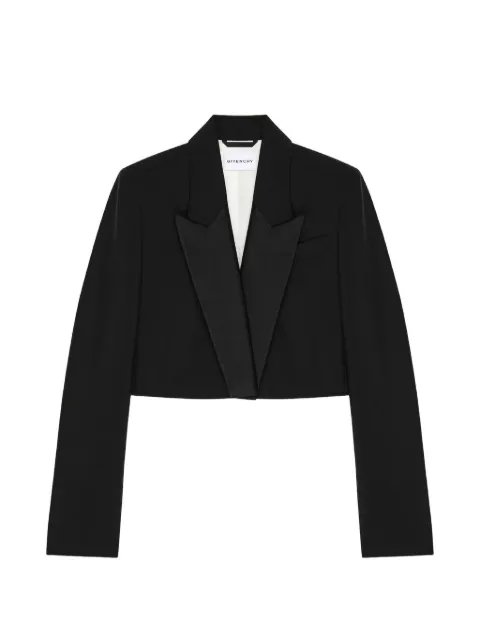 Givenchy peak-lapel cropped jacket Black BW30RK100H