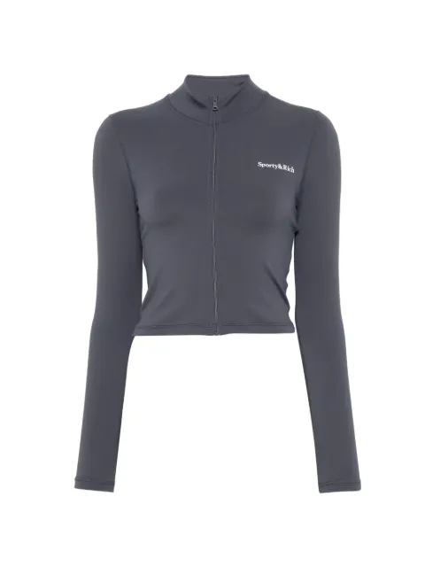Sporty & Rich logo-print zip-up sweater Grey TO018711300GY
