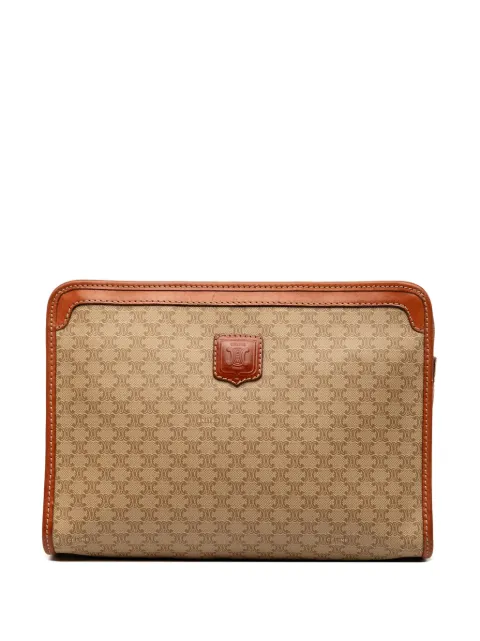 Celine Pre-Owned 2008 Macadam Coated Canvas clutch bag Neutrals L0N9XX59JQWQO0J0