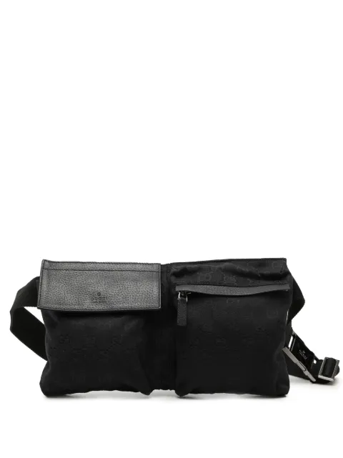 Gucci Pre-Owned 2000-2015 GG Canvas Double Pocket belt bag Black A5EZLA8PG33ATUC5