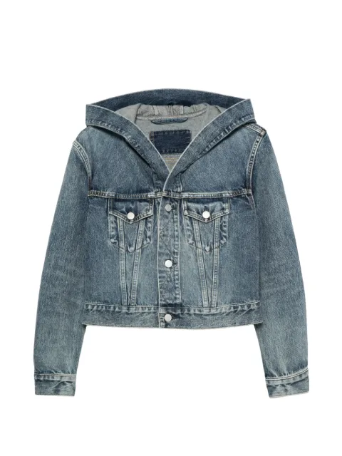 Alaïa hooded button-up denim jacket Blue AA9V1202D017C