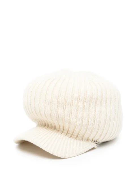 Y-3 x Wales Bonner ribbed-knit beanie hat Neutrals KF7403