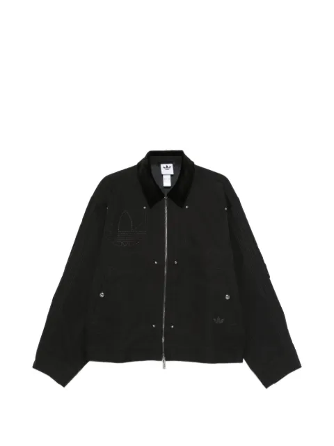 adidas Premium Essentials corduroy-collar logo-embroidered bomber jacket Black KS1615