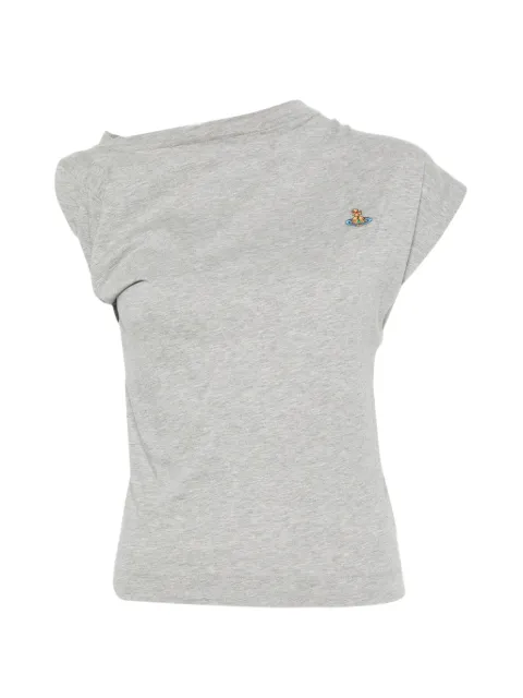 Vivienne Westwood Hebo Orb-embroidered draped-design T-shirt Grey 1504000AJ00BL