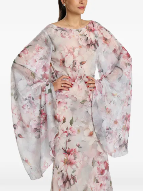 MIAU by Clara Rotescu floral-print open-back gown Neutrals RISER