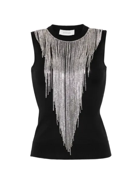 Sportmax crystal-fringe knitted top Black 2622366041650