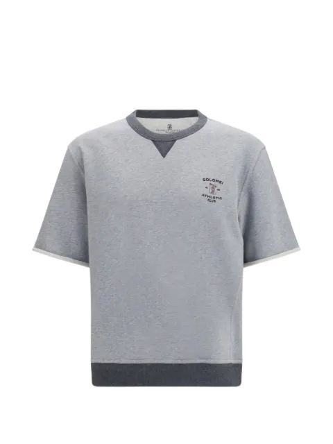 Brunello Cucinelli logo-print short-sleeve T-shirt Grey MM8263391GCT924