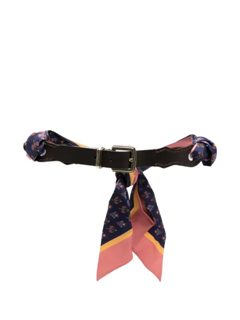 ETRO paisley-print leather-panel belt Blue WP3B0104AK19L