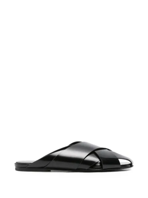 Proenza Schouler Slant cross-strap mules Black SH263137C001FR