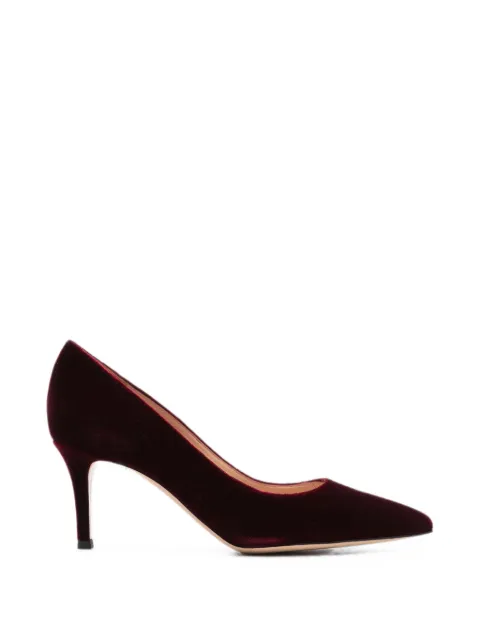 Gianvito Rossi pointed-toe velvet pumps Red G2677070RICVEL