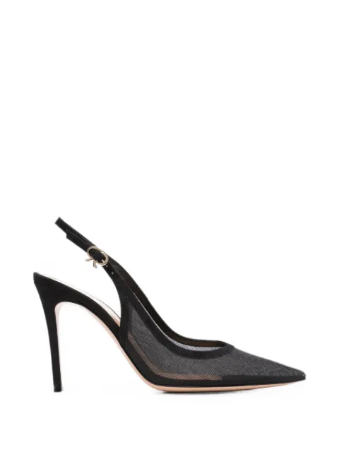 Gianvito Rossi Organza mesh slingback pumps Black G9308995RICOXC