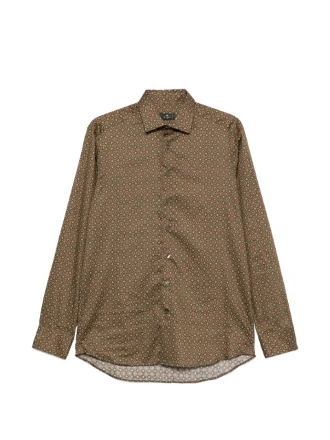 ETRO geometric-print long-sleeve shirt Green MRIB000199SA51Y