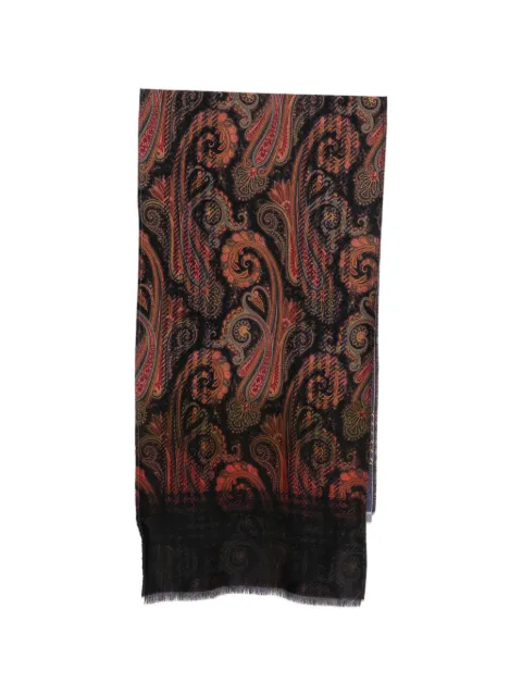 ETRO paisley-print wool scarf Blue MATA0079AQ13Z