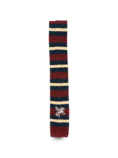 ETRO logo-embroidered stripe-pattern tie Red MASA0008AG112