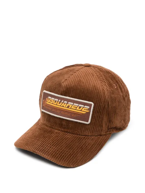 DSQUARED2 logo-patch corduroy baseball cap Brown BCM102710908133