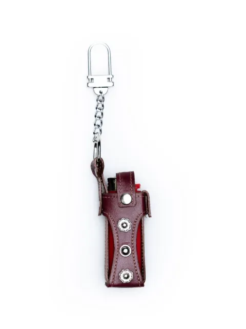 FeliceOrt stud-embellished leather lighter case Red LIGHTERCASE