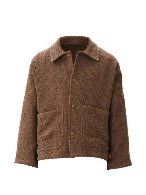 estudio niksen textured-finish shirt jacket Brown SS261006