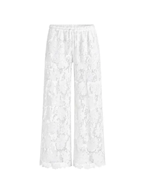 SOLAQUA Zara floral-lace trousers White 9096