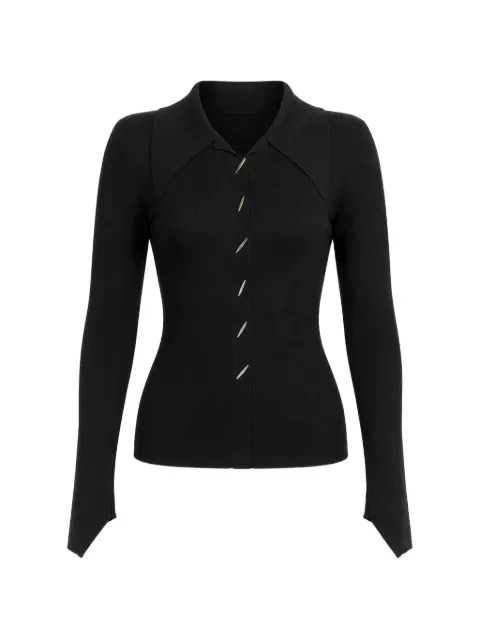Grace Ling angular-collar shirt Black GLSS24K1002