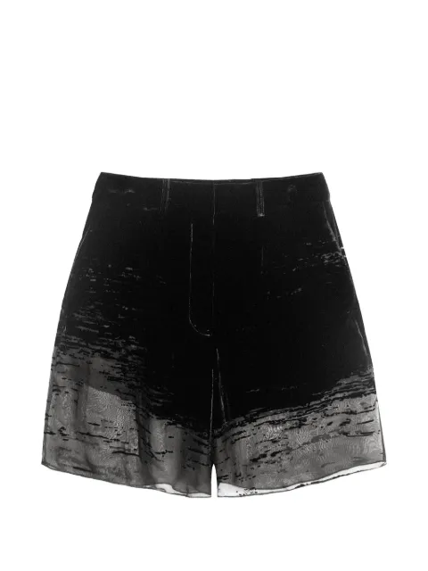 Grace Ling Glitch semi-sheer shorts Black GLSS26G2102G