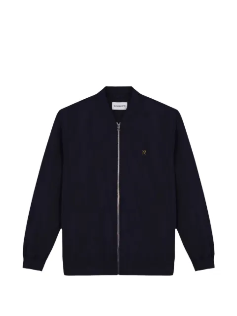 NOWADAYS logo-embroidered zip-up bomber jacket Blue NOS037