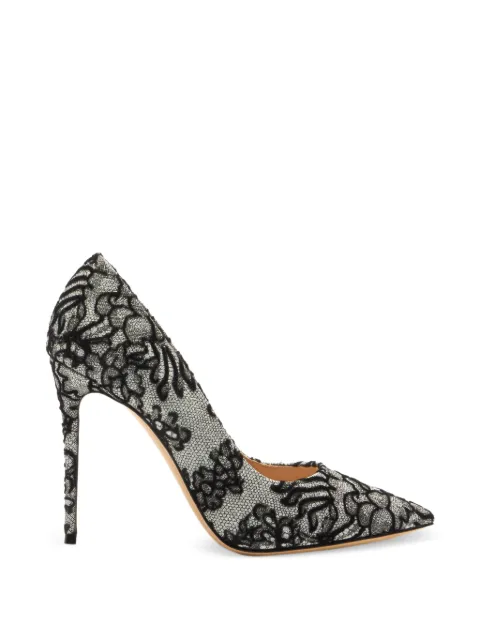 Casadei Julia Rigel flocked pumps Black 1F082C1001RIGEL