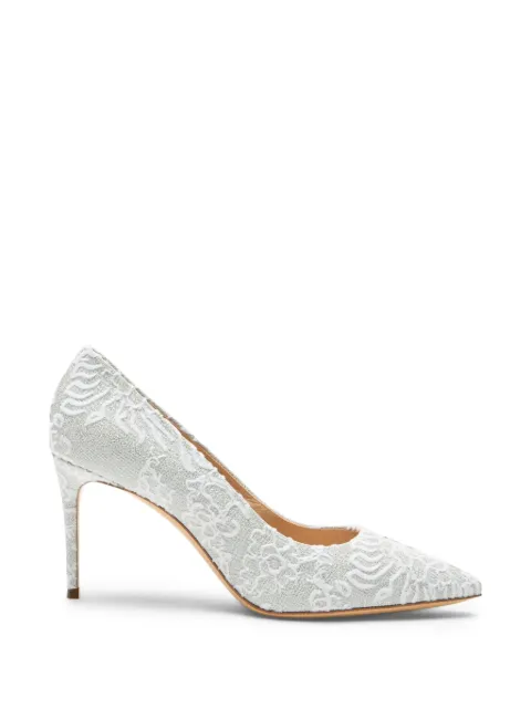 Casadei Julia Rigel floral-flock pumps Silver 1F082C0801RIGEL