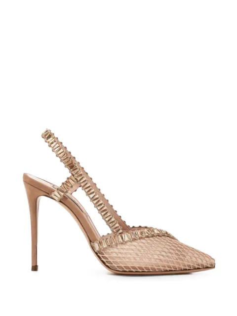Casadei Julia Heaven crystal-embellished slingback pumps Neutrals 1G694C1001C3080