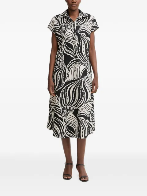 Joseph Ribkoff abstract-print cap-sleeved midi dress Black 262262