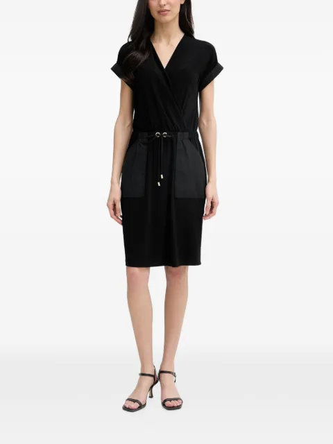 Joseph Ribkoff drawstring-waist wrap-style mid-length dress Black 262630