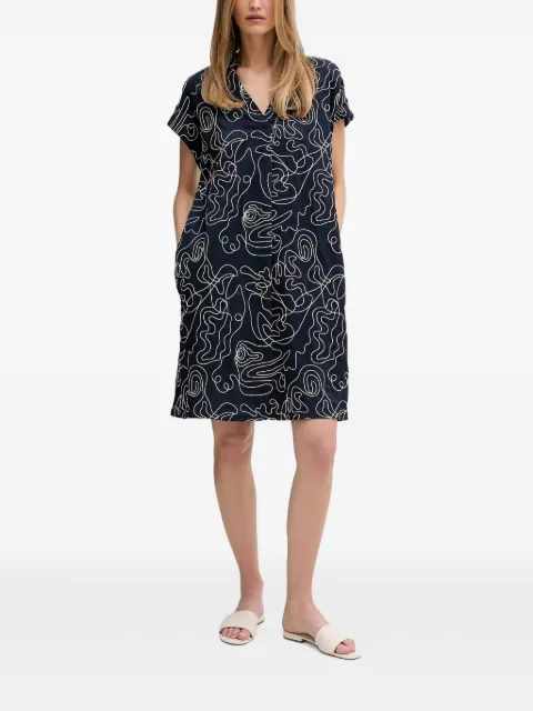 Joseph Ribkoff abstract-print V-neck mini dress Blue 262170