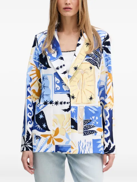 Joseph Ribkoff graphic-print notched-lapels blazer Blue 262232