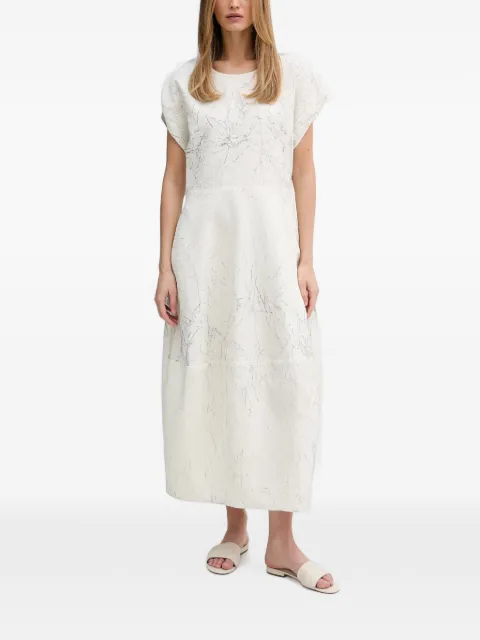 Joseph Ribkoff crinkled-effect short-sleeved midi dress Neutrals 262116