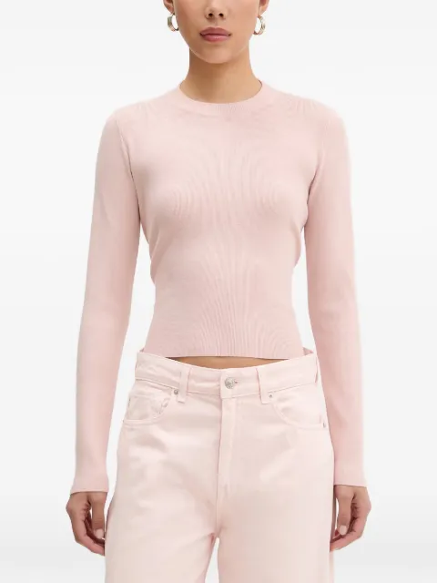 VICOLO tie-back ribbed long-sleeve top Pink 2AB2025