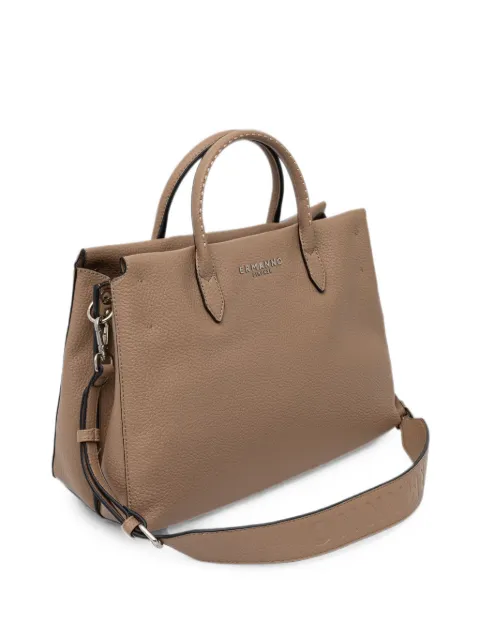 ERMANNO FIRENZE logo-plaque pebbled-effect tote bag Neutrals 12402114