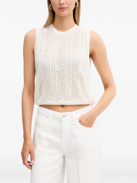 VICOLO crochet-knit sleeveless top White 2AB2050