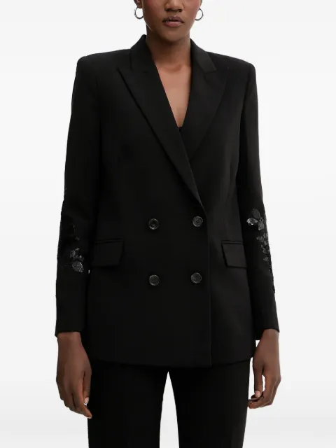 ERMANNO FIRENZE sequin-embellished double-breasted blazer Black 57TI008EV0