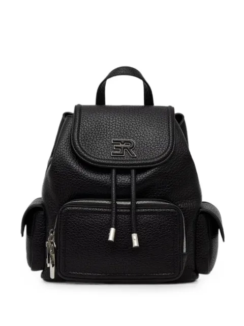 ERMANNO FIRENZE logo-plaque pebbled backpack Black 12402104