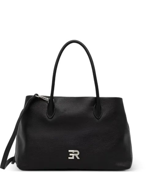 ERMANNO FIRENZE logo-plaque pebbled-leather tote bag Black 12402189