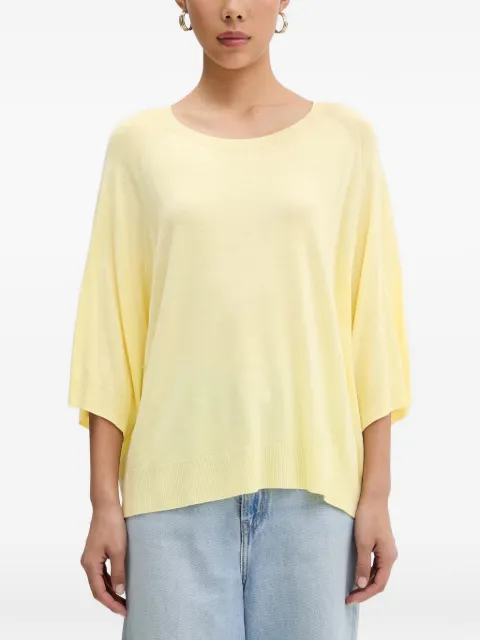VICOLO raglan-sleeve fine-knit T-shirt Yellow 2AB2044
