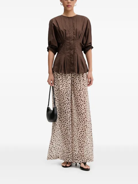 VICOLO leopard-print wide-leg trousers Neutrals TAB0531