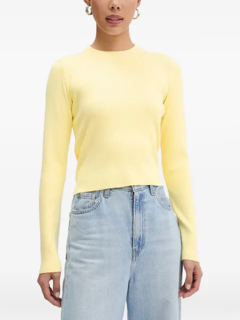 VICOLO tie-back ribbed long-sleeve top Yellow 2AB2025
