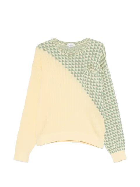 Versace geometric-pattern cable-knit sweater Neutrals 10257251A18328