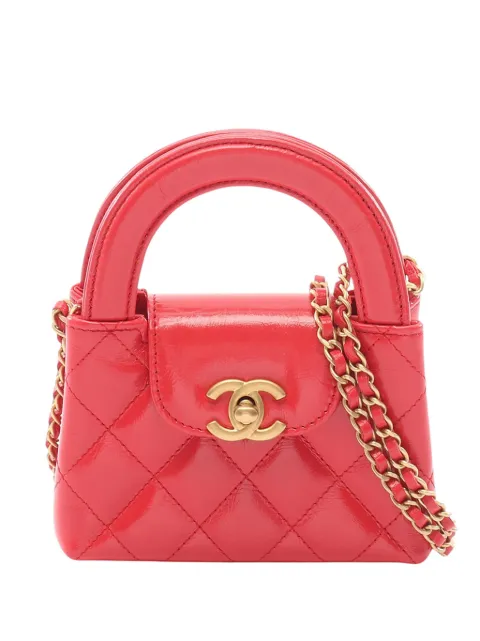 CHANEL Pre-Owned 2021-2026 Nano Quilted Lambskin Kelly Shopper Bag satchel Red W5L7BZPU8OSX0VJY