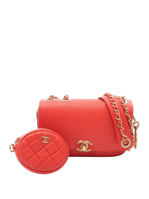 CHANEL Pre-Owned 2019 Quilted Calfskin Multi Pouching Flap shoulder bag Red C3HN06EK9PDE0AMQ