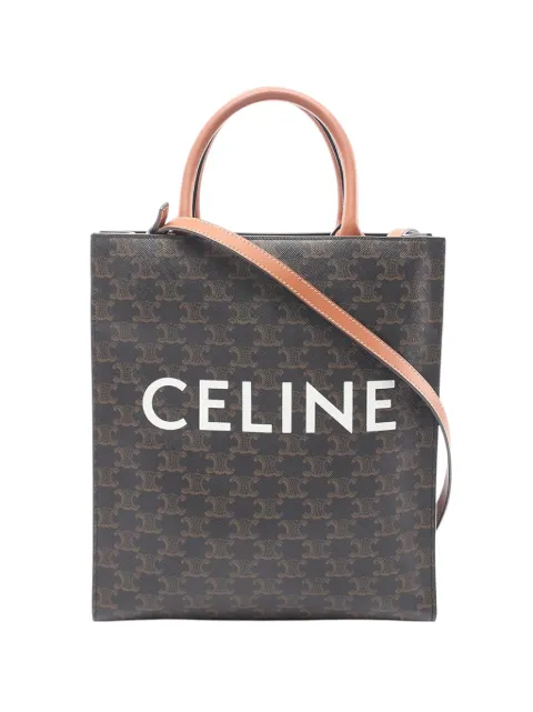 Celine Pre-Owned 2010-2026 Small Triomphe Coated Canvas Vertical Cabas Tote satchel Brown 8UDZIIZ04YMR7PRH