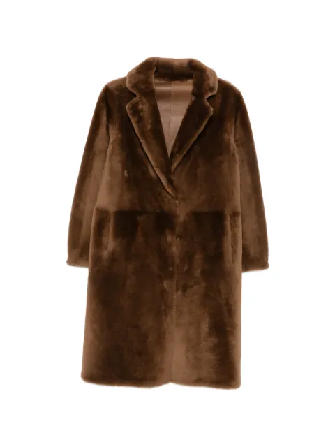 Yves Salomon button-fastening coat Brown 21WYM60504MESI